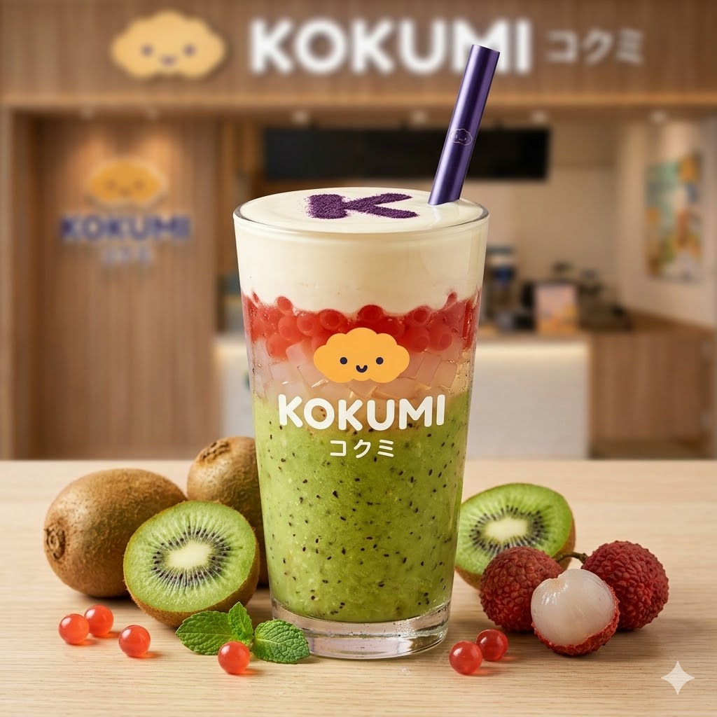 Lychee Kiwi Dynamite – Perpaduan kiwi dan lychee dengan topping jelly dan popping boba